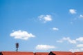 Cloud and skywith rooftop house Royalty Free Stock Photo