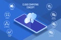 Cloud smartphone and communication technology concept