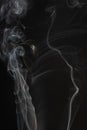 Cloud smoke swirl on black background Royalty Free Stock Photo