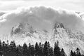 cloud & snow covered mountain