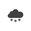 Cloud snow icon , solid logo illustration, pictogram isola