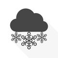 Cloud and Snow Icon - vector Illustration Royalty Free Stock Photo