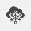 Cloud and Snow Icon - vector Illustration Royalty Free Stock Photo