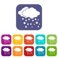 Cloud and snow icons set