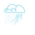 Sketch. Cloud with snow and raindrops in neon color Royalty Free Stock Photo