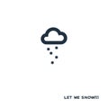 Cloud snowing icon in minimalistic simple design. Christmas card vector template. Royalty Free Stock Photo