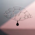 A cloud of soap bubbles with a drop of ink. Royalty Free Stock Photo