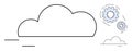 Cloud Outline with Gears Representing Cloud Computing and Technology Integration Royalty Free Stock Photo