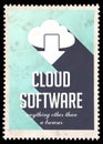 Cloud Software on Light Blue in Flat Design.