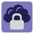 Cloud with software lock, icon