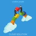 Cloud solution business technology flat 3d vector isometric