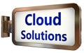 Cloud Solutions on billboard background Royalty Free Stock Photo