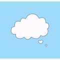 Cloud speech bubble. Clouds textbox for communication, comment and message template.