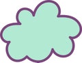 Cloud Speech Bubble Outline Cartoon Royalty Free Stock Photo