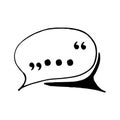 Cloud of speeches icon, sticker. sketch hand drawn doodle style. , minimalism, monochrome. conversation, communication, chat,