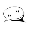 Cloud of speeches icon, sticker. sketch hand drawn doodle style. , minimalism, monochrome. conversation, communication, chat,