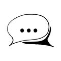 Cloud of speeches icon, sticker. sketch hand drawn doodle style. vector, minimalism, monochrome. conversation, communication, chat