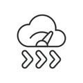 Cloud speed, icon in line design. Cloud, speed, fast, performance, upload, download, cloud computing on white background