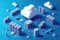 Cloud SQL Architecture and Cloud Computing Integration Royalty Free Stock Photo
