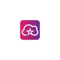 Cloud star logo icon Royalty Free Stock Photo