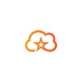 Cloud star logo vector icon Royalty Free Stock Photo