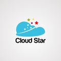 Cloud star logo vector, icon, element, and template Royalty Free Stock Photo