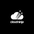 Cloud and star ninja logo icon vector template