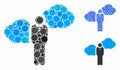 Cloud Startupper Person Mosaic Icon of Spheric Items Royalty Free Stock Photo
