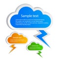 Cloud stickers set Royalty Free Stock Photo