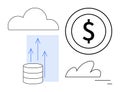 Cloud storage application enhancing financial growth and data management solutions Royalty Free Stock Photo