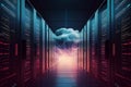 Cloud storage big data centre for storing backup files and security at a network database through the internet