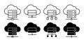 Cloud Storage Black Icon Bundle for Online Backup and Data Synchronization Concept Royalty Free Stock Photo