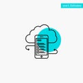 Cloud storage, Business, Cloud Storage, Clouds, Information, Mobile, Safety turquoise highlight circle point Vector icon
