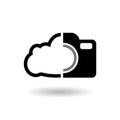 Cloud storage camera icon with shadow Royalty Free Stock Photo