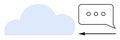 Cloud Storage and Communication Data Transfer Concept with Speech Bubble and Arrow Royalty Free Stock Photo