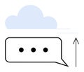 Cloud Storage and Communication Upload Concept with Speech Bubble and Arrow Royalty Free Stock Photo