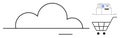 Cloud Storage Concept with Document Sharing and Digital Shopping Cart Elements Royalty Free Stock Photo