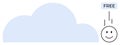 Cloud Storage Concept with Free Access Symbol and happy Face Icon Royalty Free Stock Photo