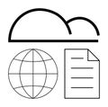 Cloud Storage Concept with Globe and Document Outline Royalty Free Stock Photo