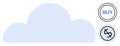 Cloud storage concept with purchase and cost icons indicating subscription-based service options Royalty Free Stock Photo