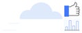 Cloud Storage and Data Concept with Graph and Thumbs Up Symbol for Technology and Analytics Royalty Free Stock Photo