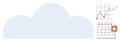 Cloud storage with data graph and calendar reminder for tracking productivity and schedules Royalty Free Stock Photo