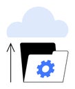 Cloud Storage and Data Management with Gear Icon Representing Settings or Configurations Royalty Free Stock Photo
