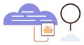 Cloud Storage and Data Search Concept with Folder and Magnifying Glass Icon Royalty Free Stock Photo