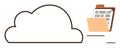 Cloud Storage and Data Sharing with Digital Folders and Binary Code Files Royalty Free Stock Photo