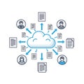 Cloud storage data sharing network connection online Royalty Free Stock Photo