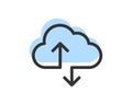 Cloud Storage And Data Transfer Vector Icon. Computing Service And Network Related Line Icons. Database And Server, Cyber Security Royalty Free Stock Photo