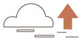 Cloud Storage and Data Upload Symbol with Arrow Digital Transfer Concept Royalty Free Stock Photo