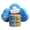 Cloud storage and database icon symbolizing data security and cloud computing services Royalty Free Stock Photo