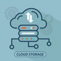 Cloud Storage design with cog wheels.